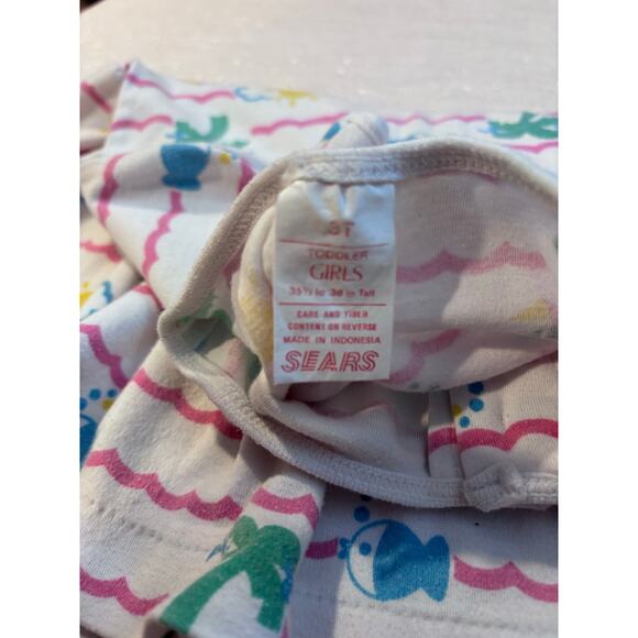 Vintage SEARS Baby Toddler Girl 3T Top Dress Faded Fishies Theme! So Cute! - Picture 5 of 6